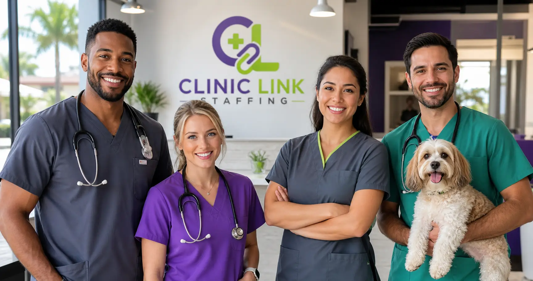 Diverse medical and veterinary professionals supported by Clinic Link Staffing
